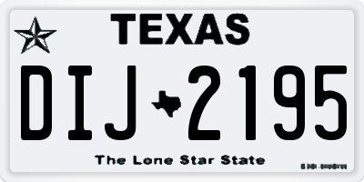TX license plate DIJ2195