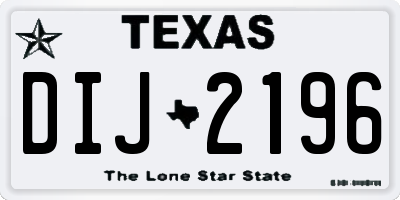 TX license plate DIJ2196