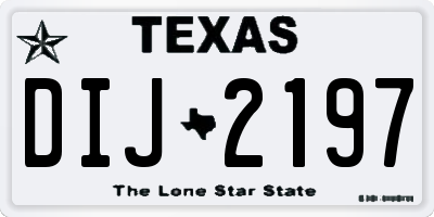 TX license plate DIJ2197