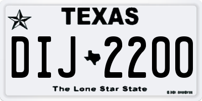 TX license plate DIJ2200