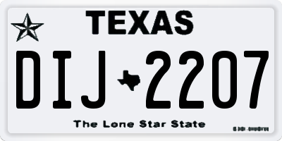 TX license plate DIJ2207