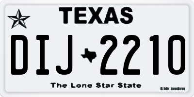 TX license plate DIJ2210