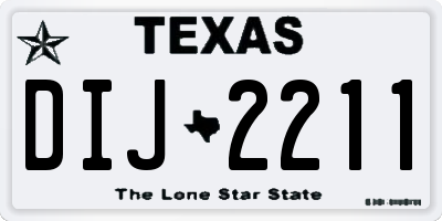 TX license plate DIJ2211