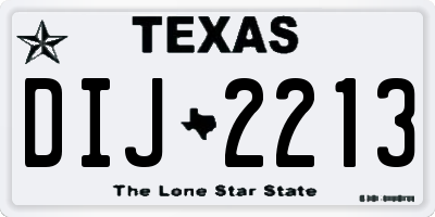 TX license plate DIJ2213