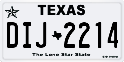 TX license plate DIJ2214