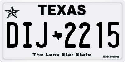 TX license plate DIJ2215
