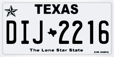 TX license plate DIJ2216