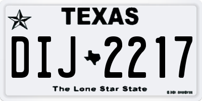TX license plate DIJ2217