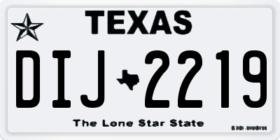 TX license plate DIJ2219