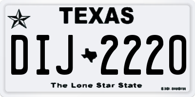 TX license plate DIJ2220