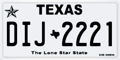 TX license plate DIJ2221
