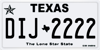 TX license plate DIJ2222