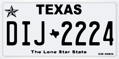 TX license plate DIJ2224