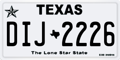 TX license plate DIJ2226
