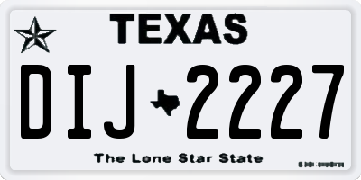 TX license plate DIJ2227