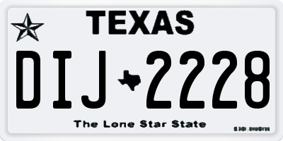 TX license plate DIJ2228