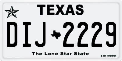 TX license plate DIJ2229