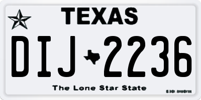 TX license plate DIJ2236