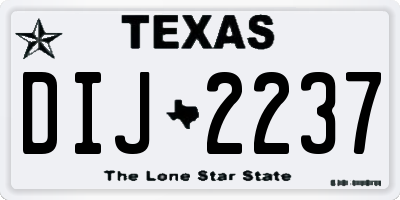 TX license plate DIJ2237
