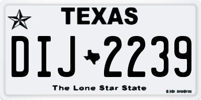 TX license plate DIJ2239
