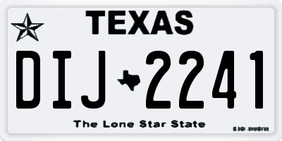 TX license plate DIJ2241