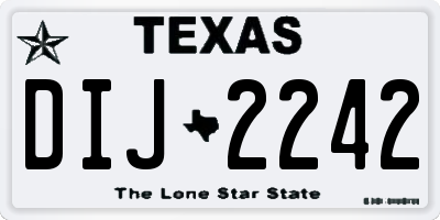 TX license plate DIJ2242