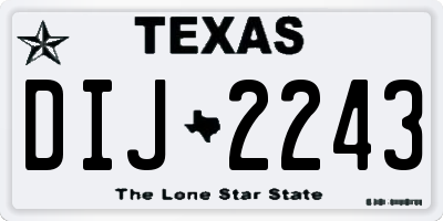 TX license plate DIJ2243