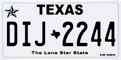 TX license plate DIJ2244