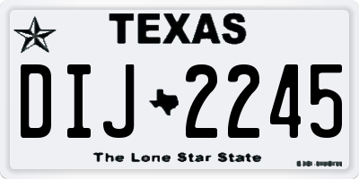 TX license plate DIJ2245