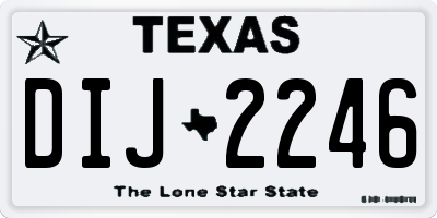 TX license plate DIJ2246