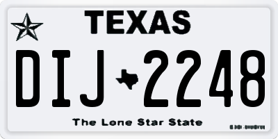 TX license plate DIJ2248