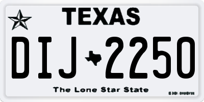 TX license plate DIJ2250