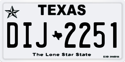 TX license plate DIJ2251