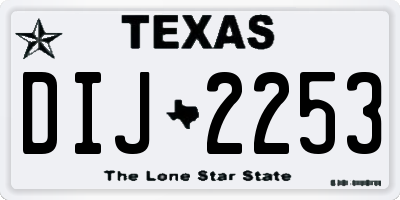 TX license plate DIJ2253