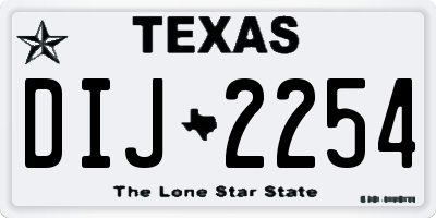 TX license plate DIJ2254