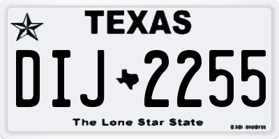 TX license plate DIJ2255
