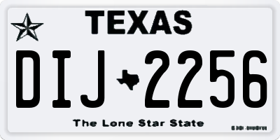 TX license plate DIJ2256