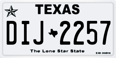 TX license plate DIJ2257