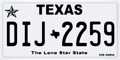 TX license plate DIJ2259