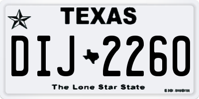 TX license plate DIJ2260