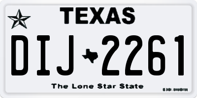 TX license plate DIJ2261