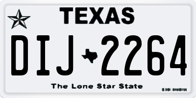 TX license plate DIJ2264