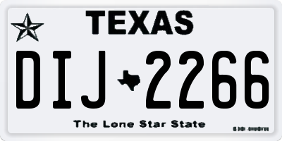 TX license plate DIJ2266