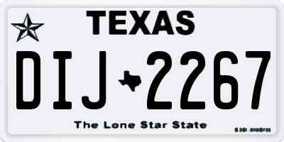 TX license plate DIJ2267