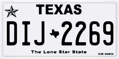 TX license plate DIJ2269