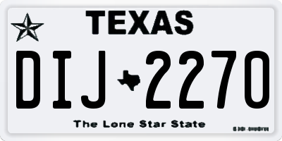 TX license plate DIJ2270