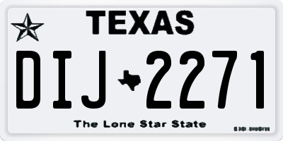 TX license plate DIJ2271