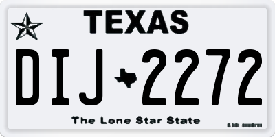 TX license plate DIJ2272