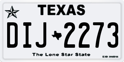 TX license plate DIJ2273