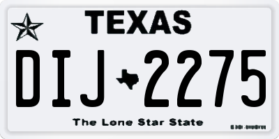 TX license plate DIJ2275